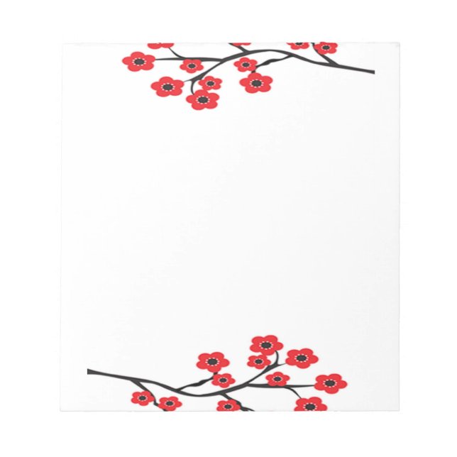 Bloco De Notas Notepad Red Cherry Blossoms (Frente)
