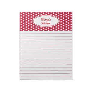 Bloco De Notas Notepad Red Kitchen Personalizado