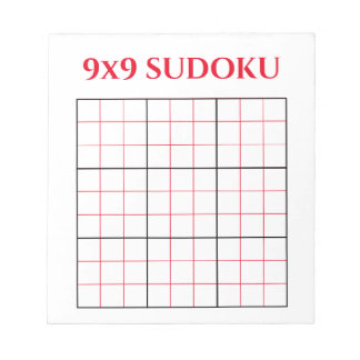 Bloco De Notas Notepad Red Simples 9x9 Sudoku Modelo