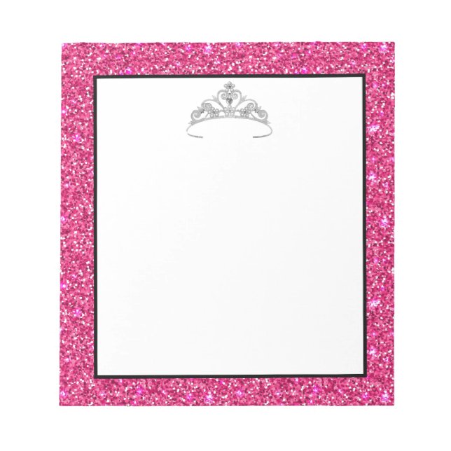 Bloco De Notas Notepad Rosa Coroa Tiara (Frente)
