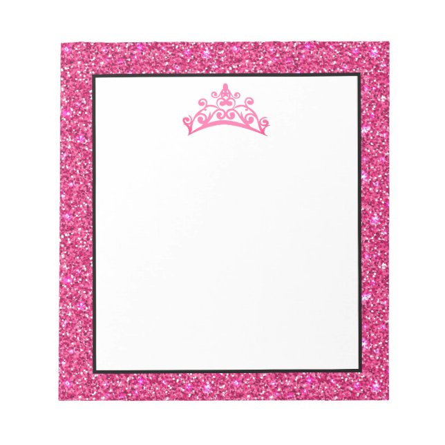 Bloco De Notas Notepad Rosa-Rosa-Coroa Pageante (Frente)