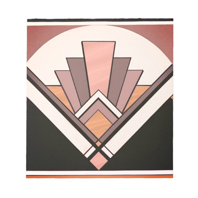 Bloco De Notas Notepad - Sangria Art Deco Fan Design (Frente)