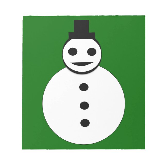 Bloco De Notas Notepad Snowman de Natal a sorrir (Frente)