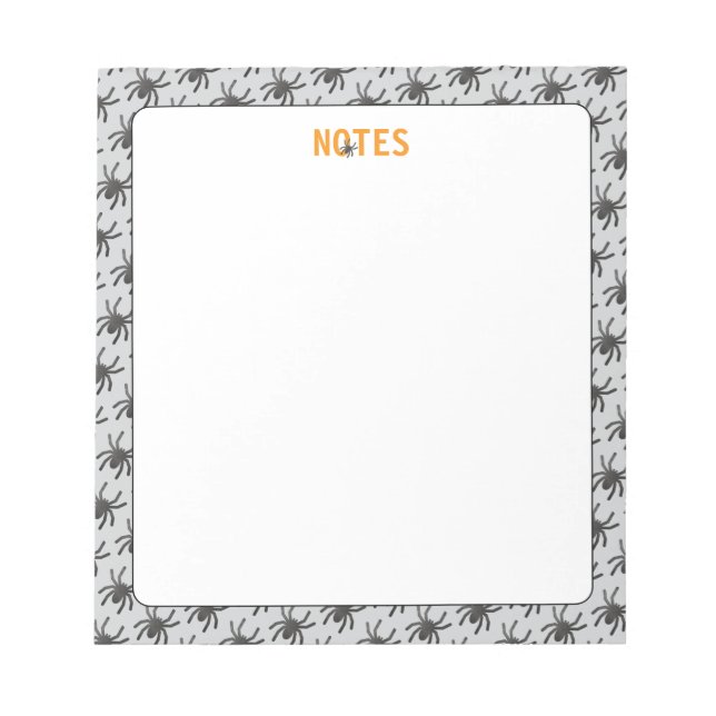 Bloco De Notas Notepad Spooky Spider Halloween (Frente)
