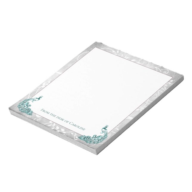 Bloco De Notas Notepad Teal Peacocks (Invertido)