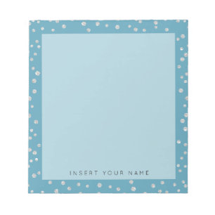 Bloco De Notas Notepad Turquoise Crystal Confetti 5,5" x 6"
