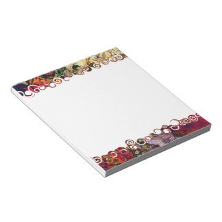 Bloco De Notas Notepad Vermelho, Creme e Meia-Noite abstrato