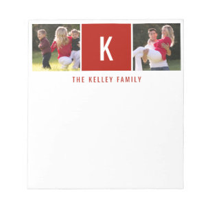Bloco De Notas Notepad Vermelho Personalizado com Foto da Família
