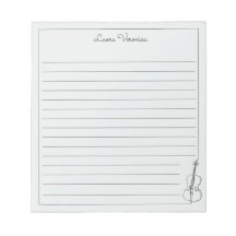 Notepad Vinculado com Nome Cello Violin Moderno Cl