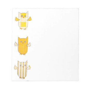 Bloco De Notas Notepad Voador de 3 Corujas Amarelas