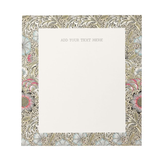 BLOCO DE NOTAS NOTEPAD : WILLIAM MORRIS : CORNCOCKLE (Frente)