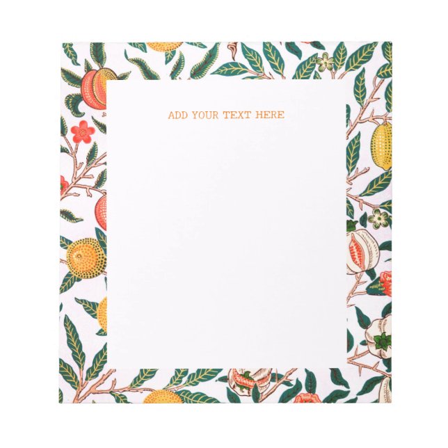 BLOCO DE NOTAS NOTEPAD : WILLIAM MORRIS : POMEGRANATOS (Frente)