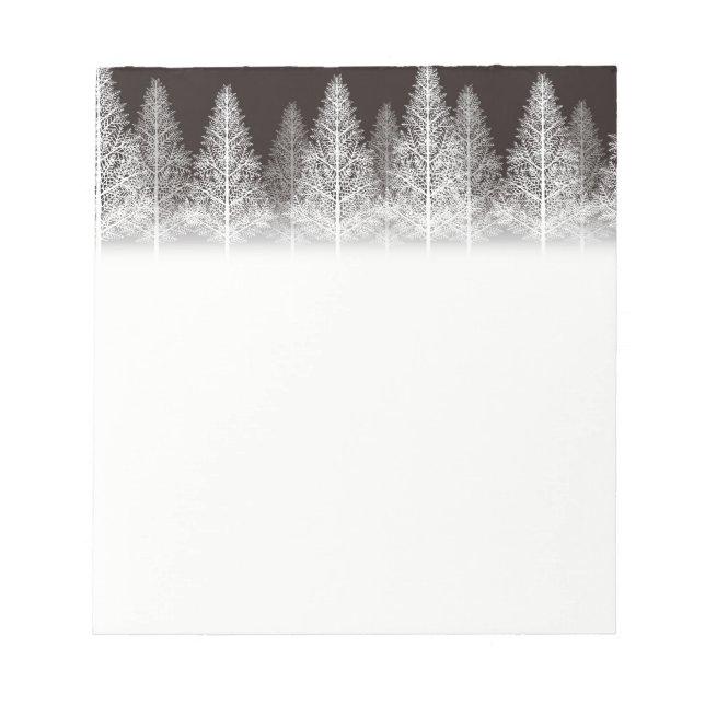 Bloco De Notas Notepad-Winter Trees de Natal (Frente)
