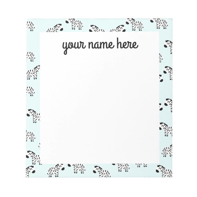 Bloco De Notas Notepad Zebra Personalizado (Frente)