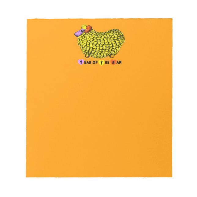 Bloco De Notas Notepad Zodiac, Ano Chinês Amarelo Engraçado (Frente)