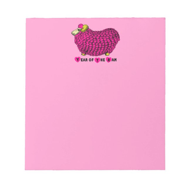 Bloco De Notas Notepad Zodiac, Ano Chinês, Rosa Engraçado (Frente)