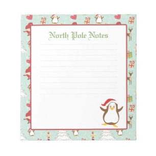 Bloco De Notas Notepads com links para pinguins de Natal feriado
