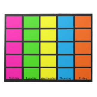 Bloco De Notas Notepads de Calendário Codificado por Cores com 5 