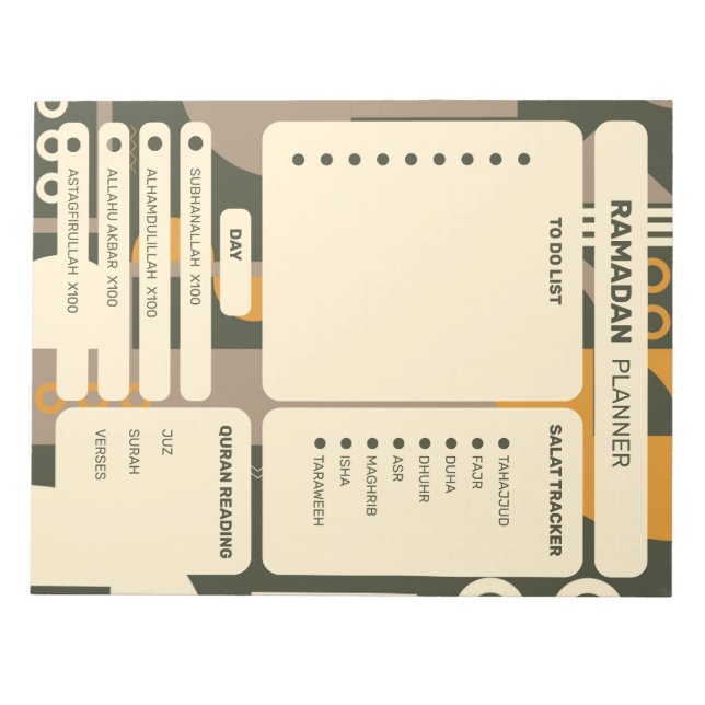 Bloco De Notas Notepads de Planejadores Geométricos Modernos de R (Frente)