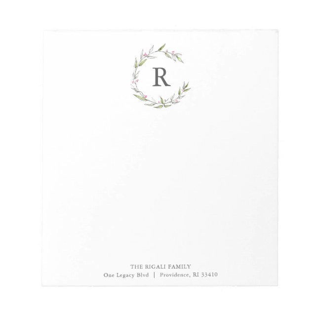 Bloco De Notas Notepads Natal Monogramas (Frente)