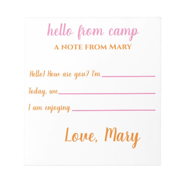 Bloco De Notas Notepads personalizados para meninas (Frente)