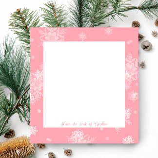 Bloco De Notas Notepak Rosa Flocos de Neve de Natal