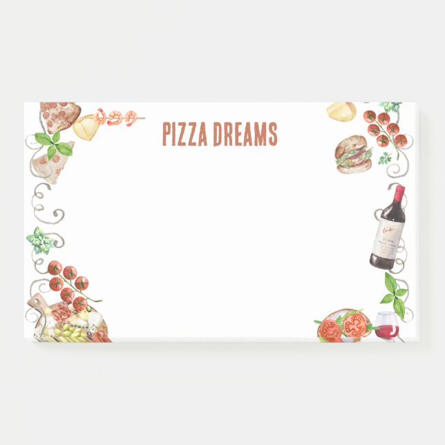 Bloco De Notas Notes from a Pizza Dream (Frente)