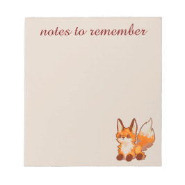 Bloco De Notas Notes to remember, Fox, vosje