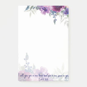 Bloco De Notas Nova escritura floral em aquarela para o coração 