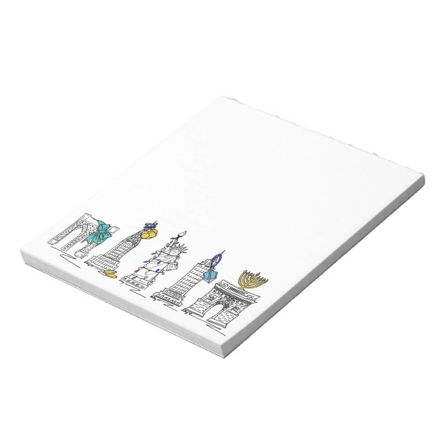 Bloco De Notas Nova Iorque Hanukkah NYC Feriado Judeu Chanukah (Invertido)