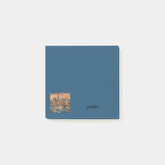 Bloco De Notas Nova York Skyline Viagem Arte Vintage | Personaliz