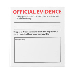 Bloco De Notas Novelty Evidence Oficial Notepad Funny 2