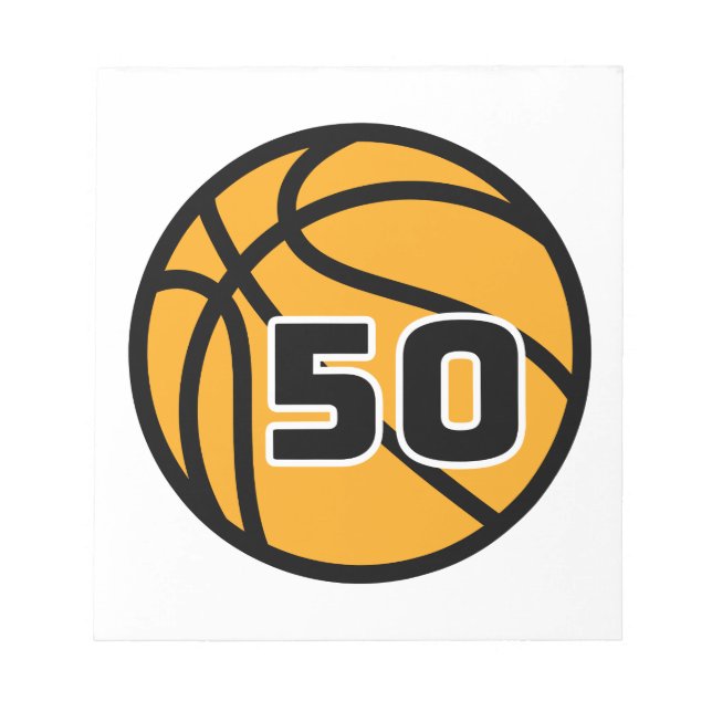 Bloco De Notas Número da Camisa Favorito dos Fãs de Basquete #50 (Frente)