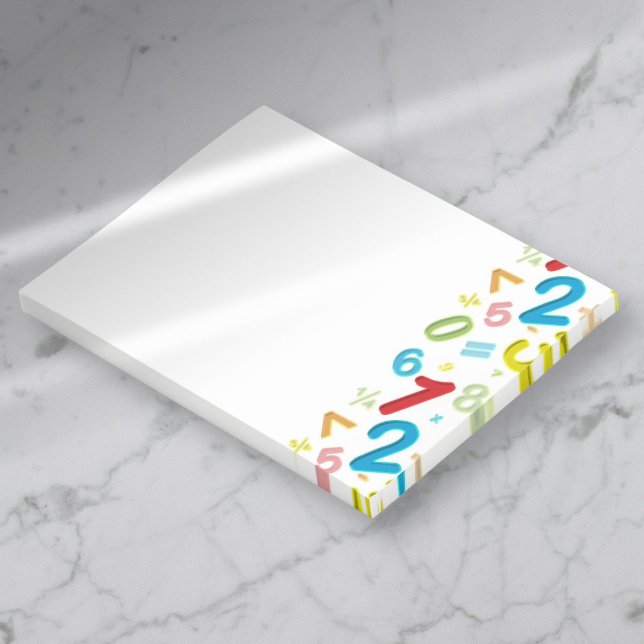 Bloco De Notas Números de matemática modernos coloridos 123 (Colorful Modern 123 Numbers Math Post-it Notes)