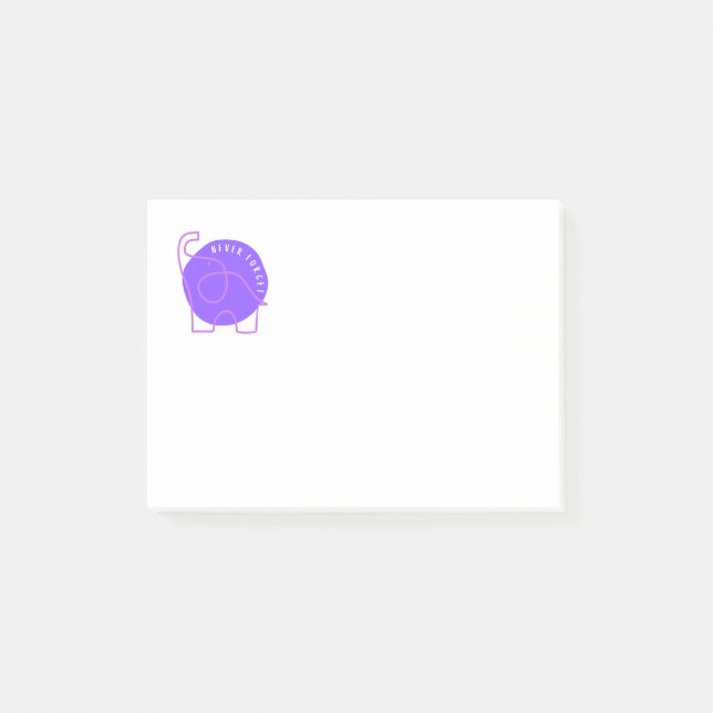 Bloco De Notas Nunca Esqueça Elefante Post-It- Conscientização AL (Frente)