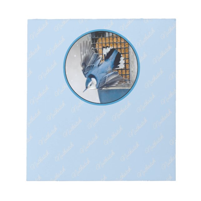 Bloco De Notas Nuthatch Branca em Neve - Foto original (Frente)