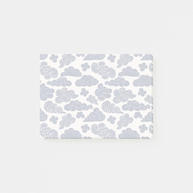 Bloco De Notas Nuvens Auspeitas Postam Padrão Chinês Tradicional (Frente)