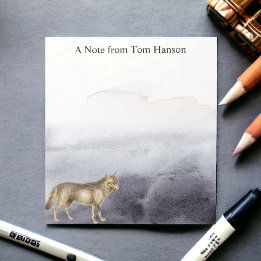 Bloco De Notas Nuvens Azuis do Lobo de Aquarelas Personalizadas