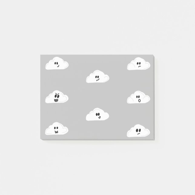 Bloco De Notas nuvens com cinza das caras (2) (Frente)