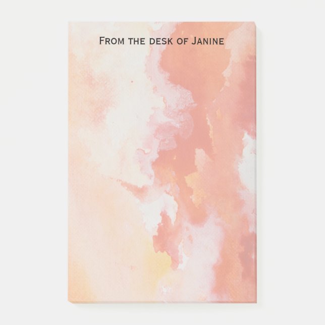 Bloco De Notas Nuvens da laranja da aguarela (Frente)