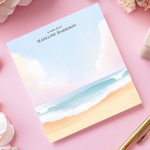 Bloco De Notas Nuvens da Praia Serena Céu Nome Personalizado