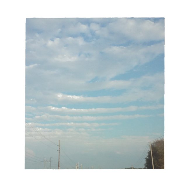 Bloco De Notas nuvens de ondulação do céu azul (Frente)