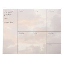 Nuvens de pôr do sol pastéis, planejador semanal m