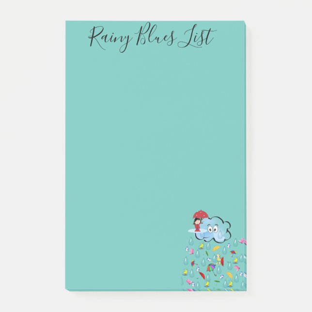 Bloco De Notas Nuvens de Post-it Notas Guarda-chuvas (Frente)