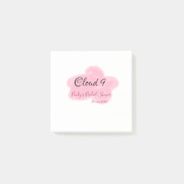Bloco De Notas Nuvens nove rosa pastel chá de noiva data do nome