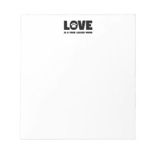Bloco De Notas O amor é uma palavra de quatro pernas