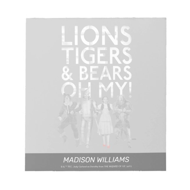 Bloco De Notas O Assistente De Oz™ | Leões Tigres e Ursos Oh Meu  (Frente)