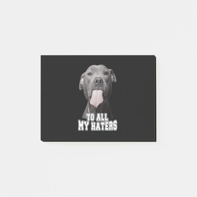 Bloco De Notas O cão Pitbull para todos os meus odeios (Frente)