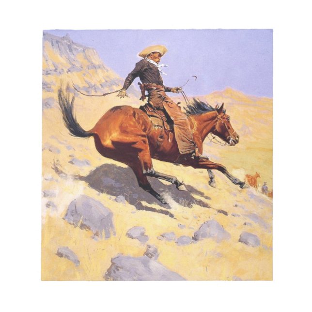 Bloco De Notas O Cowboy (por Frederic Remington) (Frente)