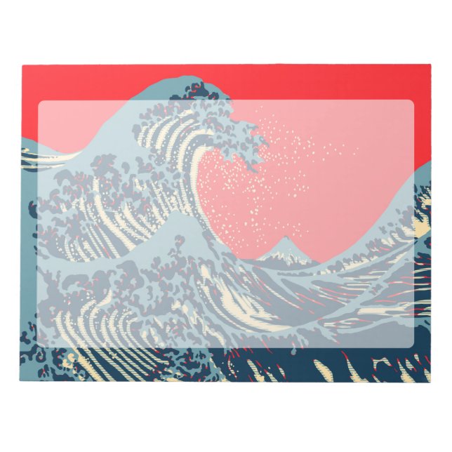 Bloco De Notas O Excelente Hokusai Wave em Estilo Vibrante (Frente)